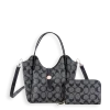 2pc Half Moon Button Strap with Wallet