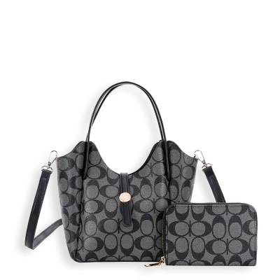 2pc Half Moon Button Strap with Wallet