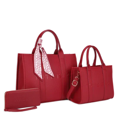 3pc XL Tote Bag with Medium Tote & Wallet