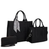 3pc XL Tote Bag with Medium Tote & Wallet
