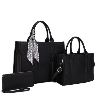 3pc XL Tote Bag with Medium Tote & Wallet