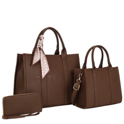 3pc XL Tote Bag with Medium Tote & Wallet