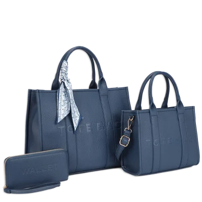 3pc XL Tote Bag with Medium Tote & Wallet