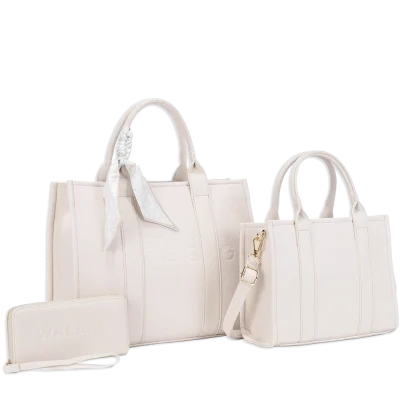 3pc XL Tote Bag with Medium Tote & Wallet