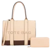 2pc XL Leather Tote Bag with Wallet