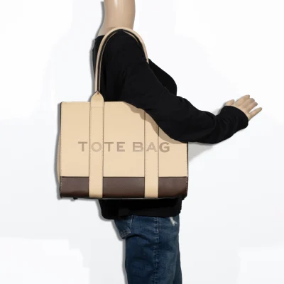 2pc XL Leather Tote Bag with Wallet