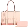2pc XL Leather Tote Bag with Wallet
