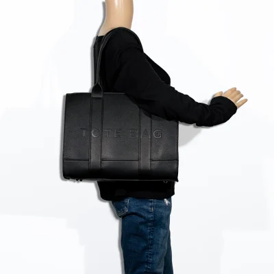 2pc XL Leather Tote Bag with Wallet