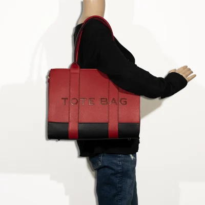 2pc XL Leather Tote Bag with Wallet