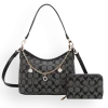 2pc Half Moon Shoulder-Crossbody with Wallet & Charm Chain