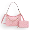 2pc Half Moon Shoulder-Crossbody with Wallet & Charm Chain