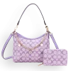 2pc Half Moon Shoulder-Crossbody with Wallet & Charm Chain