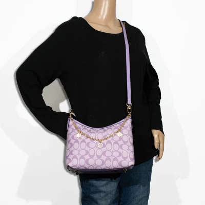 2pc Half Moon Shoulder-Crossbody with Wallet & Charm Chain