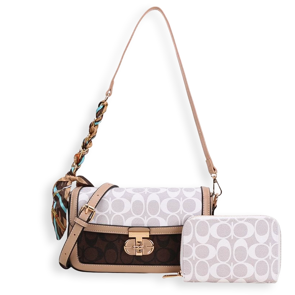 2pc Half Moon Shoulder-Crossbody with Wallet *2 Tone*