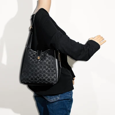 2pc Denim Half Moon Shoulder-Crossbody with Wallet