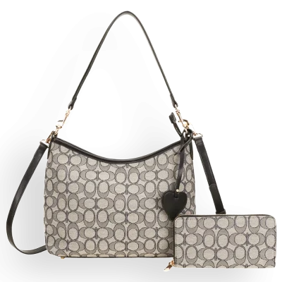 2pc Half Moon Shoulder-Crossbody with Wallet