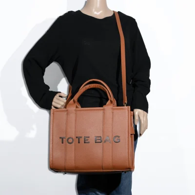 2pc Large Leather Tote Bag with Wallet