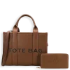 2pc Large Leather Tote Bag with Wallet