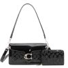 2pc Half Moon Patent Shoulder-Crossbody with Wallet