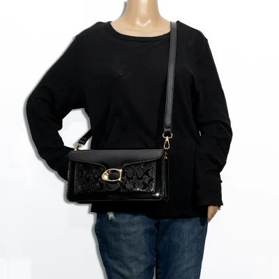 2pc Half Moon Patent Shoulder-Crossbody with Wallet