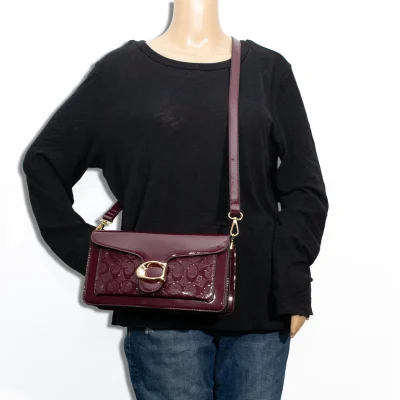 2pc Half Moon Patent Shoulder-Crossbody with Wallet