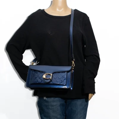 2pc Half Moon Patent Shoulder-Crossbody with Wallet