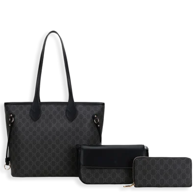 3pc Monogram Tote with Wallet & Crossbody