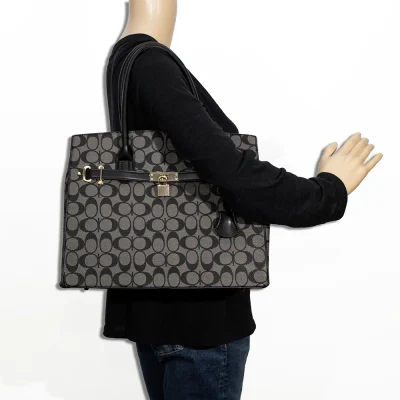 2pc Half Moon Lock Charm Satchel with Wallet