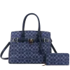 2pc Half Moon Lock Charm Satchel with Wallet