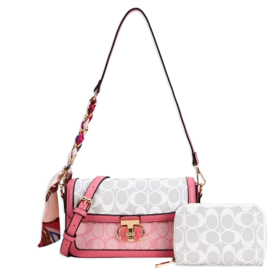 2pc Half Moon Shoulder-Crossbody with Wallet *2 Tone*