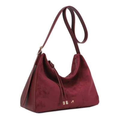 Medium Suede Hobo-Crossbody