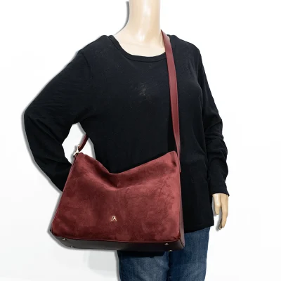 Medium Suede Hobo-Crossbody