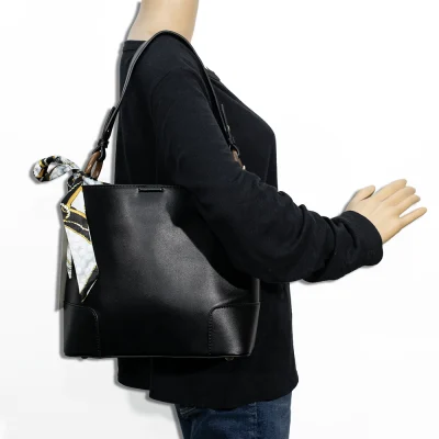 Bucket Shoulder Bag with Scarf