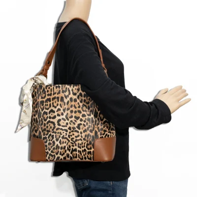 Bucket Shoulder Bag with Scarf