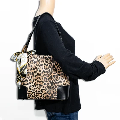 Bucket Shoulder Bag with Scarf