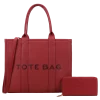 2pc Large Leather Tote with Wallet