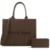 2pc Large Leather Tote with Wallet