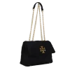 Suede Quilted Logo Shoulder Bag