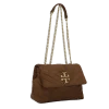 Suede Quilted Logo Shoulder Bag