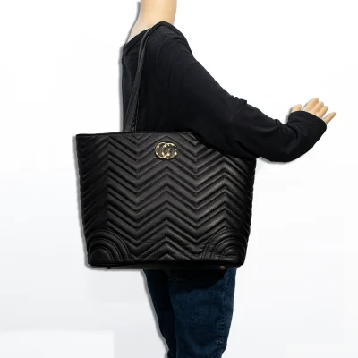 3pc Quilted Chevron Tote with Wallet & Crossbody