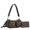 2pc Double Buckle Shoulder Bag with Wallet