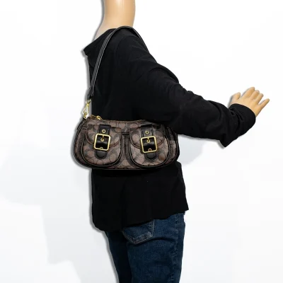 2pc Double Buckle Shoulder Bag with Wallet