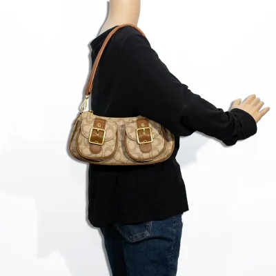 2pc Double Buckle Shoulder Bag with Wallet