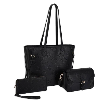 3pc Flower tote with Wallet & Crossbody