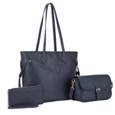 3pc Flower tote with Wallet & Crossbody