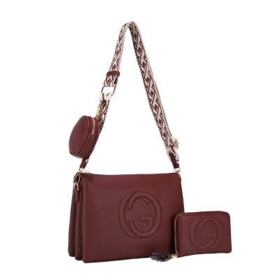 3pc Guitar Strap Crossbody with Coin Holder & Wallet