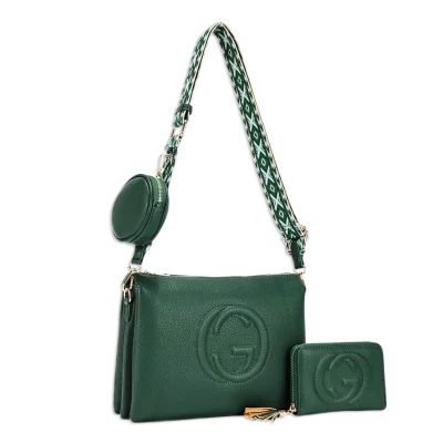 3pc Guitar Strap Crossbody with Coin Holder & Wallet