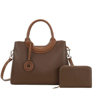 2pc Top Handle Satchel with Wallet