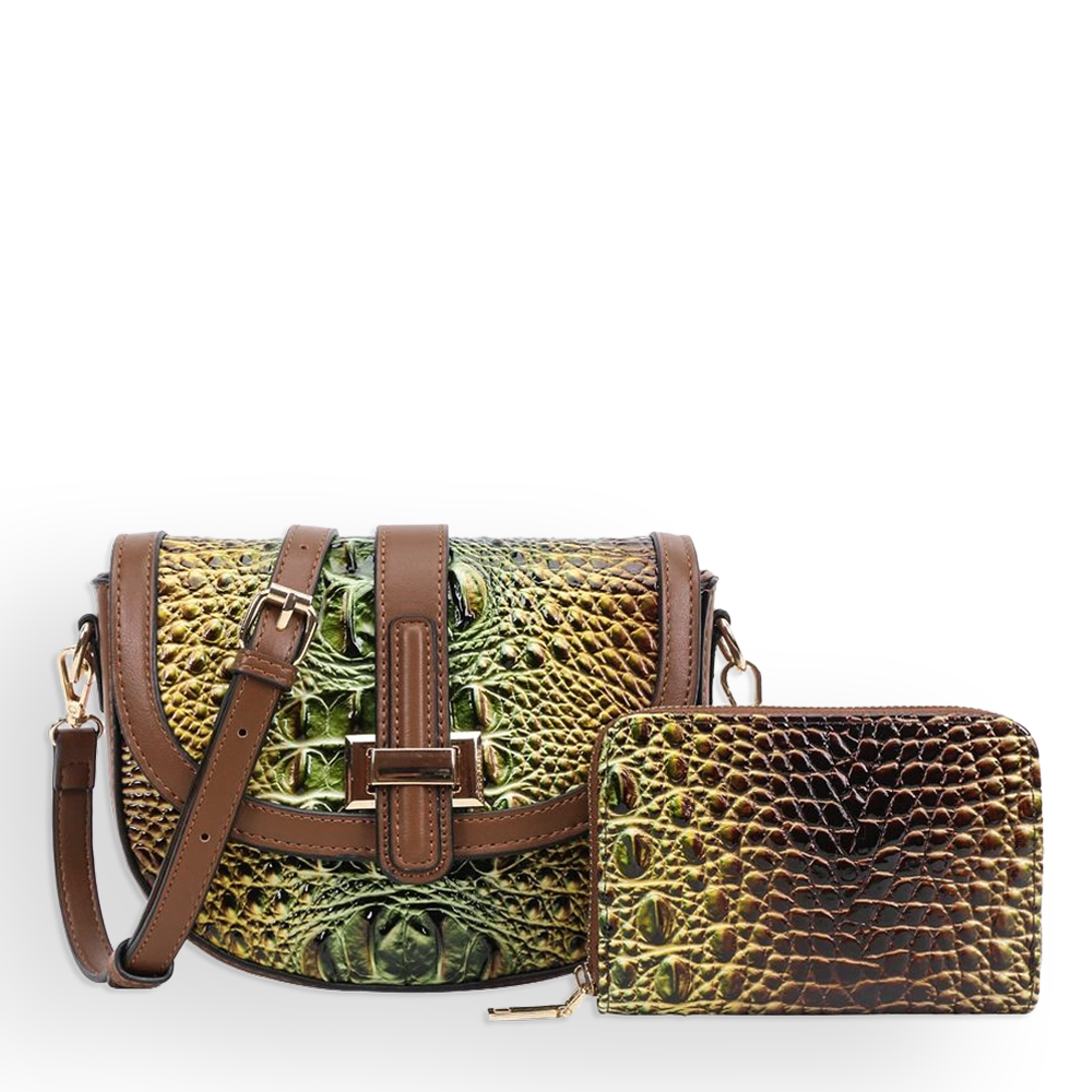 2pc 2 Tone Crossbody with Wallet