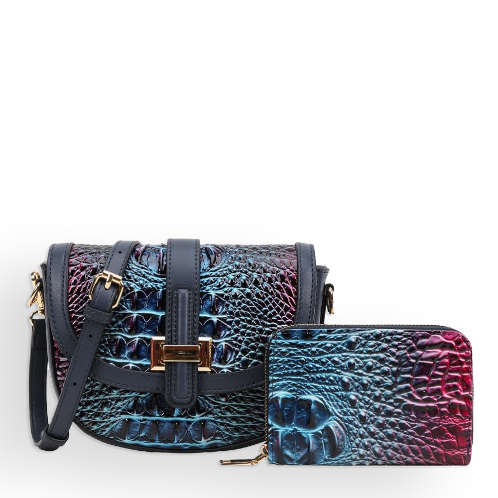 2pc 2 Tone Crossbody with Wallet
